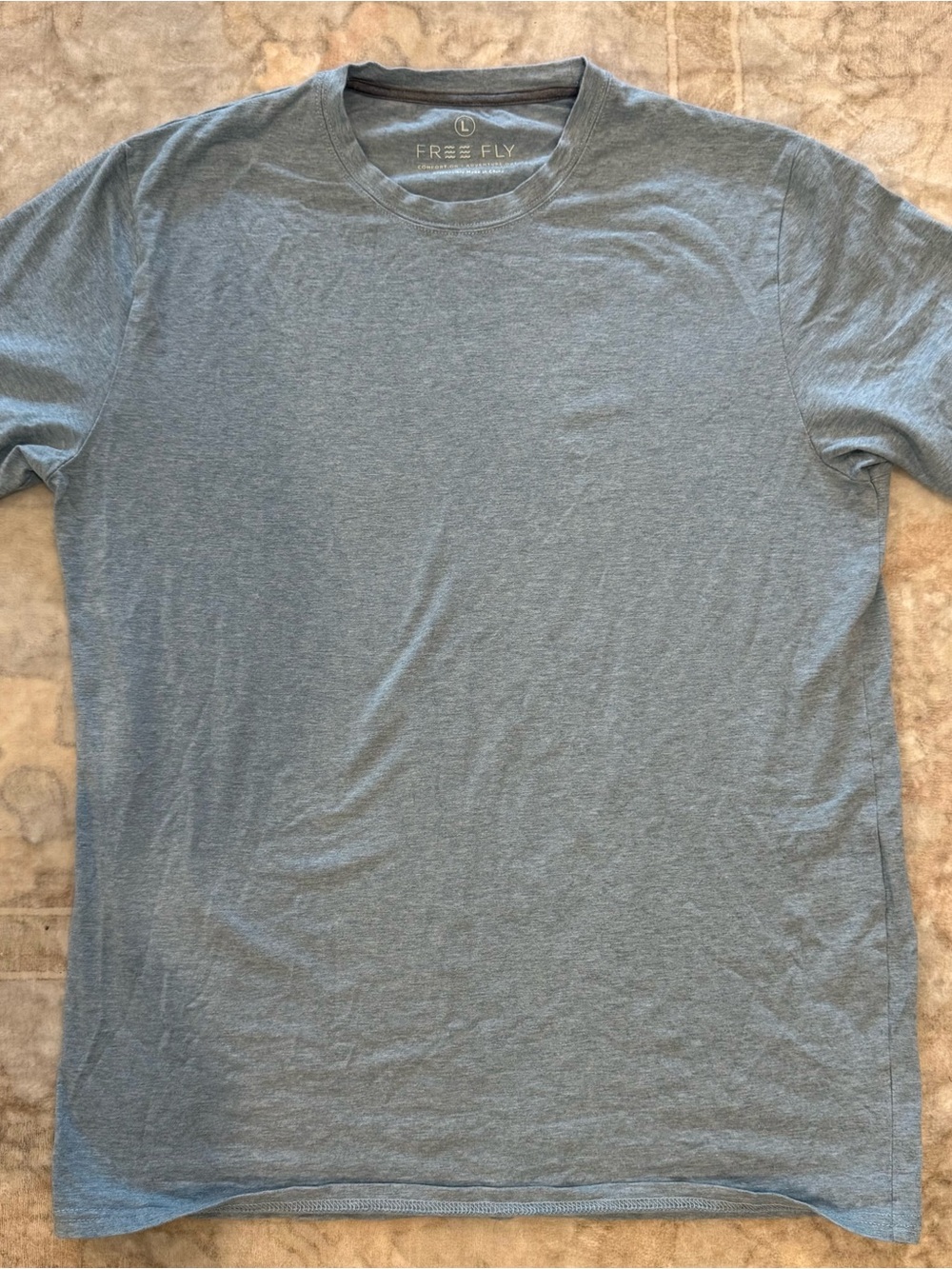Free Fly Men's Short Sleeve Crew Tee in Slate Blue Size Large